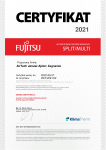 certyfikat Fujitsu